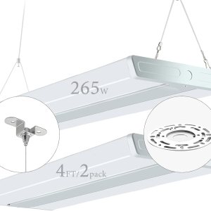 bulbeats Paquete de 2 luces LED para tienda de bahía alta, iluminación de área grande de 4 pies y 265 W 1060 W HPS equivalente Luz de día de 5000 K bulbeats Paquete de 2 luces LED para tienda de bahía alta, iluminación de área grande de 4 pies y 265 W 1060 W HPS equivalente Luz de día de 5000 K