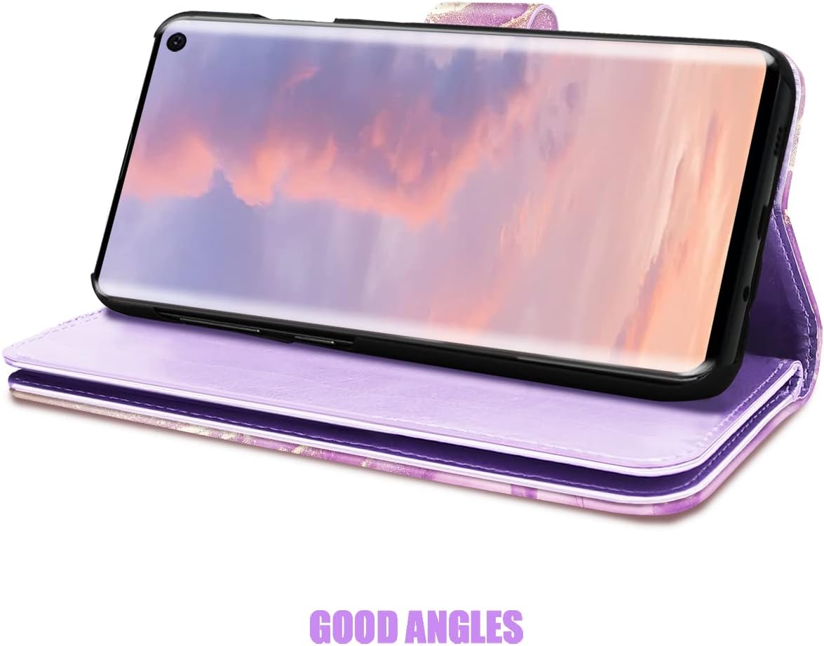 Fingic Funda para Samsung S10e, Galaxy S10e, funda tipo cartera con diseño de mármol dorado, 9 tarjetero, piel sintética, desmontable, correa de