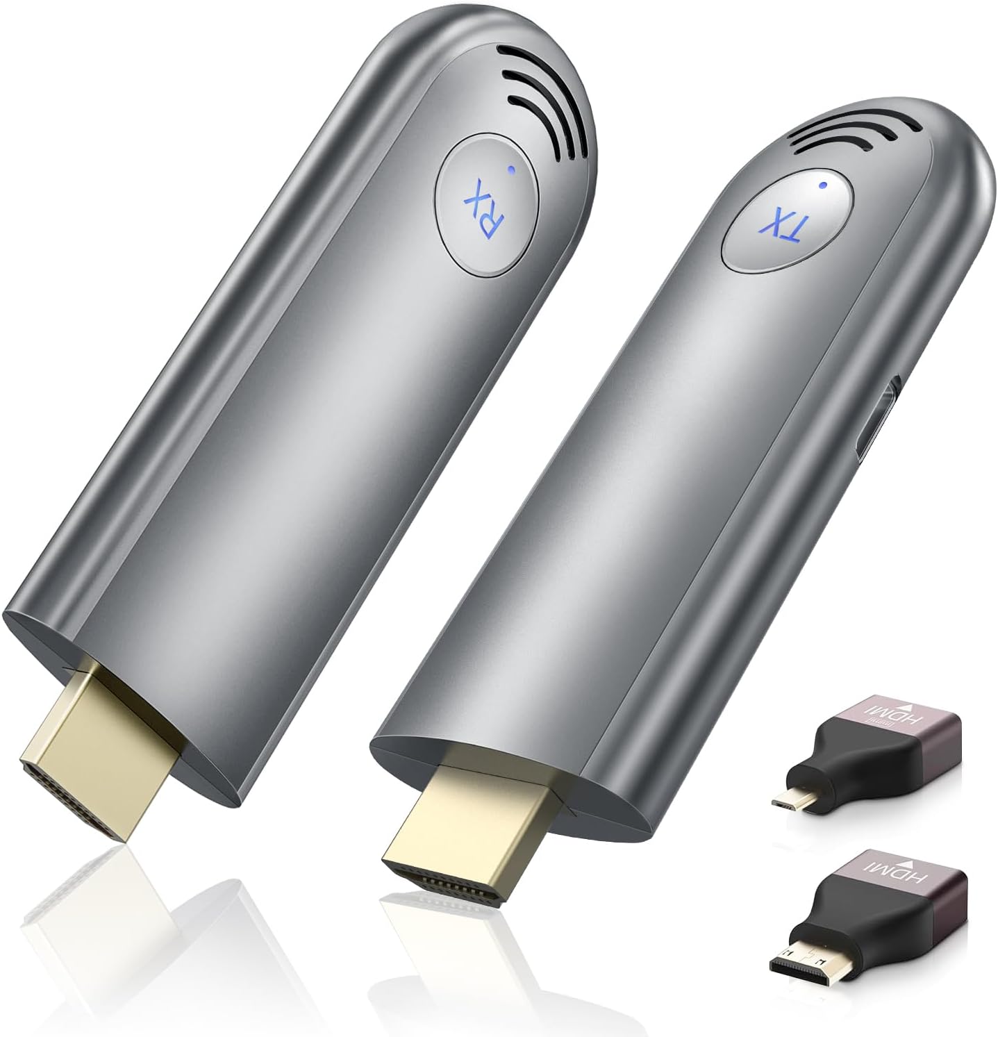 Transmisor y receptor HDMI inalámbrico, Plug & Play, kit extensor HDMI inalámbrico portátil 2.4G5G para transmitir video y audio a monitor desde