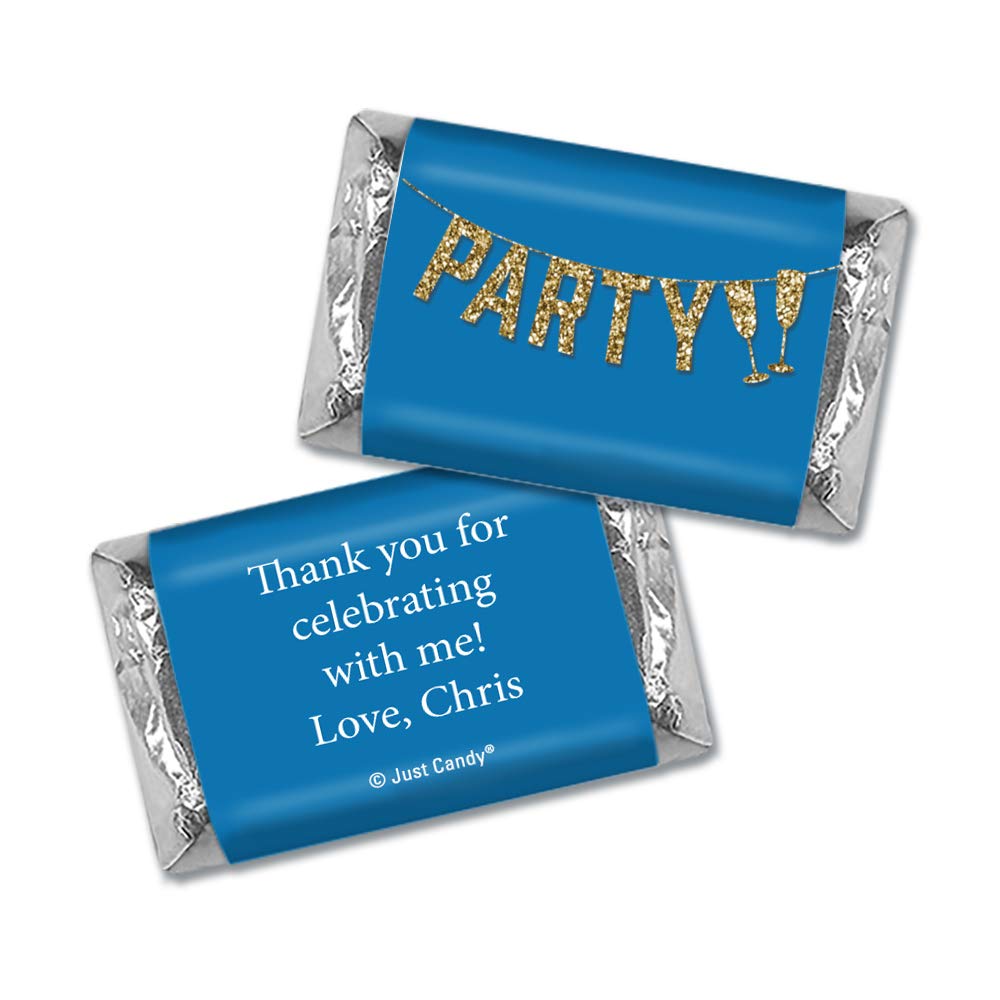 Caramelos de fiesta de cumpleaños personalizados chocolate en miniatura (75 unidades)