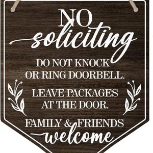 OLMIXA Letrero colgante de madera para puerta delantera (9.8 x 11.8 pulgadas), no golpee o anillo, perilla de puerta, colgador de puerta vintage OLMIXA Letrero colgante de madera para puerta delantera (9.8 x 11.8 pulgadas), no golpee o anillo, perilla de puerta, colgador de puerta vintage