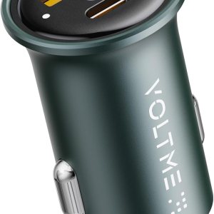 VOLTME Cargador de coche, 30 W PD 3.0 USB C cargador de coche, bloque de carga de energía rápida, doble puerto USB A y C, adaptador de cargador para VOLTME Cargador de coche, 30 W PD 3.0 USB C cargador de coche, bloque de carga de energía rápida, doble puerto USB A y C, adaptador de cargador para