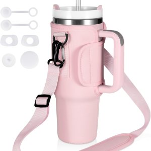 Bolsa de transporte para botella de agua Stanley de 40 onzas con asa, bolsa de neopreno para botella de agua con correa y tapón para derrames para Bolsa de transporte para botella de agua Stanley de 40 onzas con asa, bolsa de neopreno para botella de agua con correa y tapón para derrames para