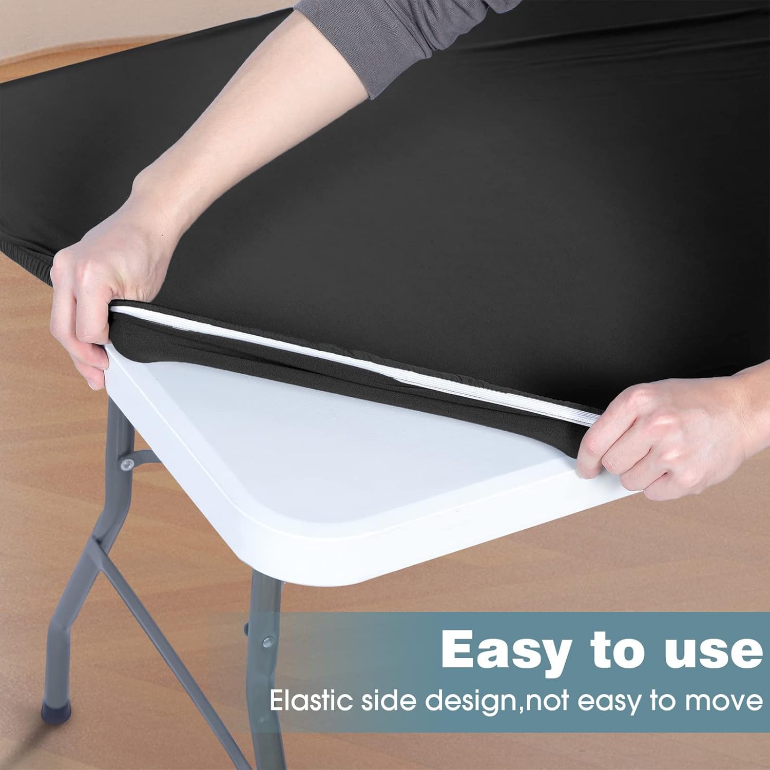 CHENGU Mantel de elastano, ajustable, elástico, ajustable, para mesa de picnic, lavable, plegable, mantel rectangular de poliéster para fiesta de