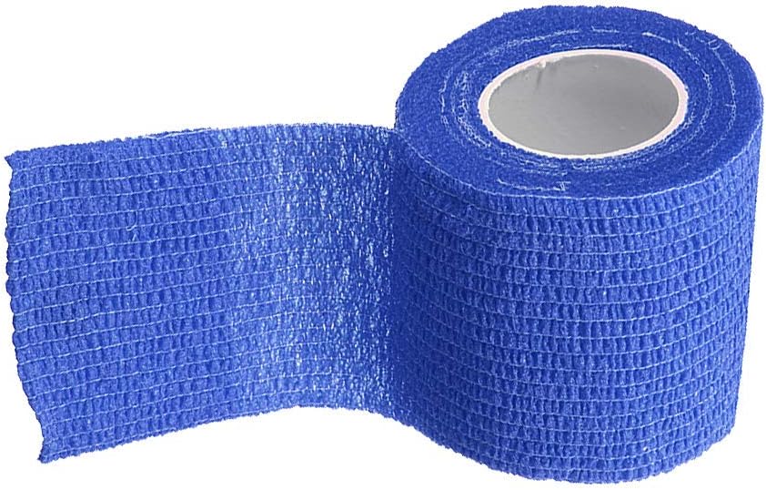 ESUPPORT Vendajes cohesivos autoadherentes de 2 pulgadas x 5 yardas, cinta elástica fuerte de primeros auxilios para muñeca y tobillo, color azul,