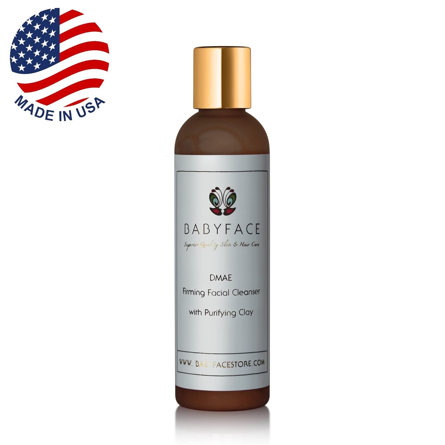 Babyface DMAE Limpiador facial reafirmante con arcilla purificadora, reductor de poros, 4.4 oz.