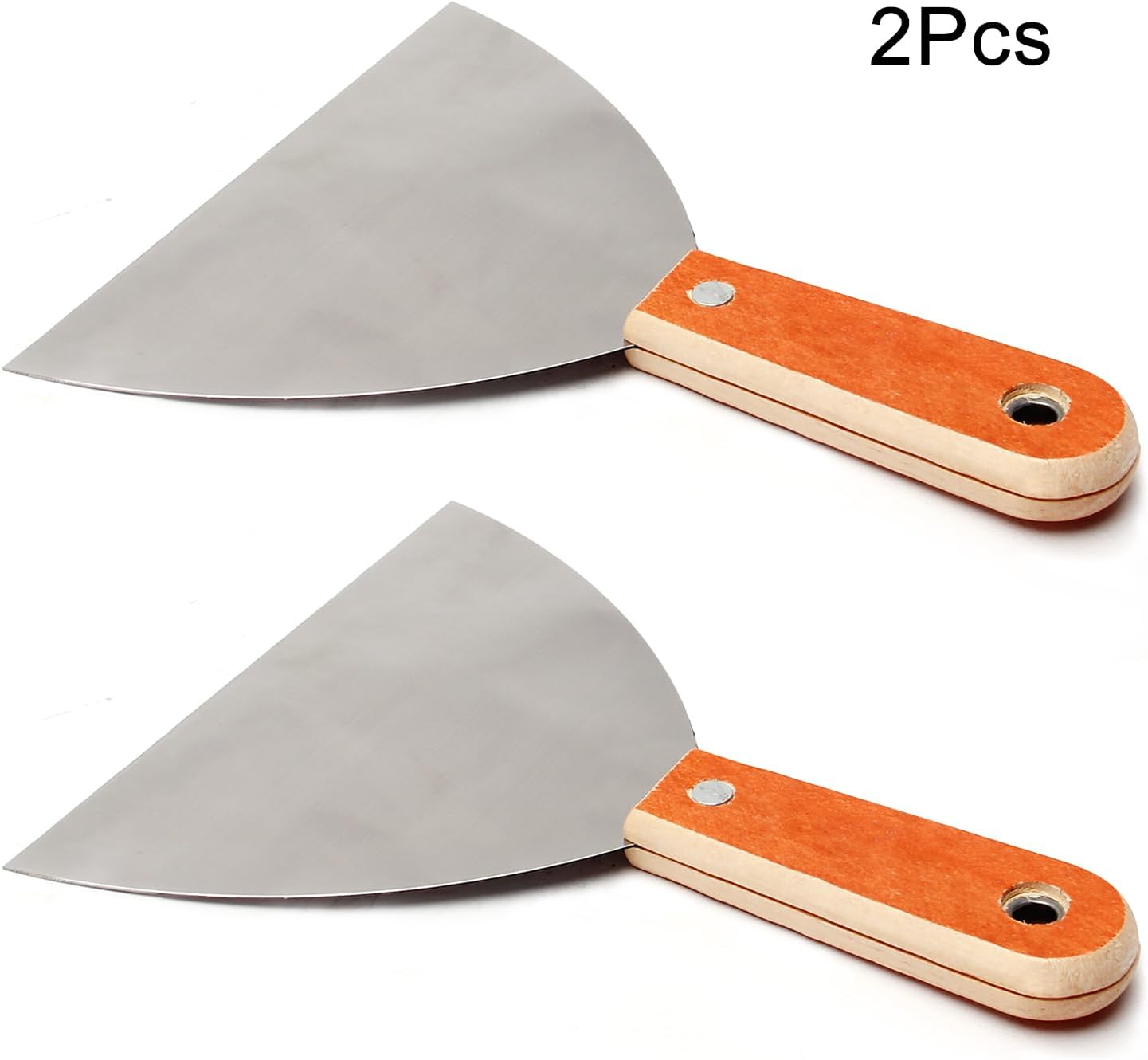Utoolmart 2 cuchillos de masilla, cuchillos de masilla rígidos de acero al carbono de 6 pulgadas, cuchillo de espátula, raspador de pintura,