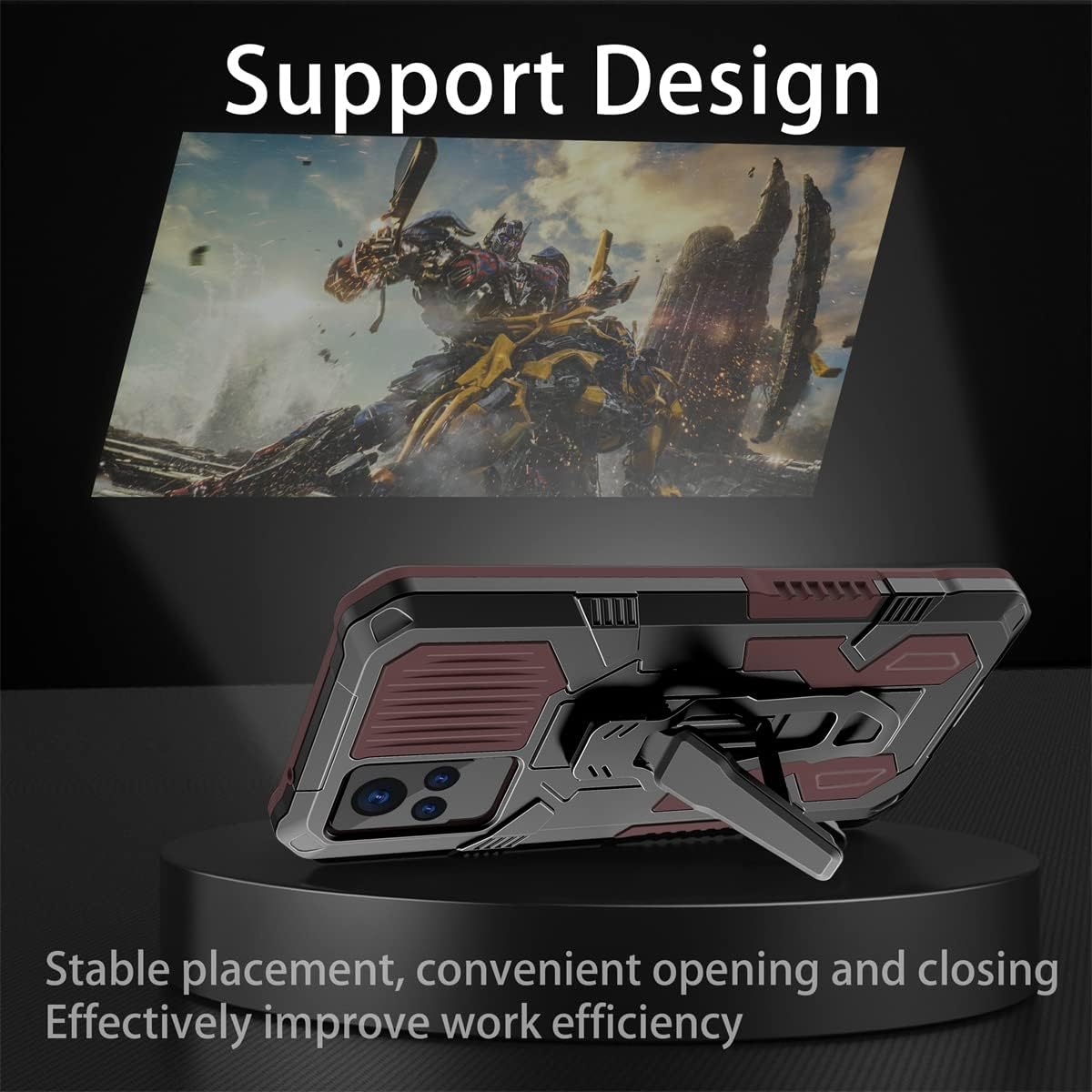 Funda de abrazadera compatible con Vivo V21, resistente para deportes al aire libre, soporte magnético, funda protectora de PC + TPU para Vivo V21