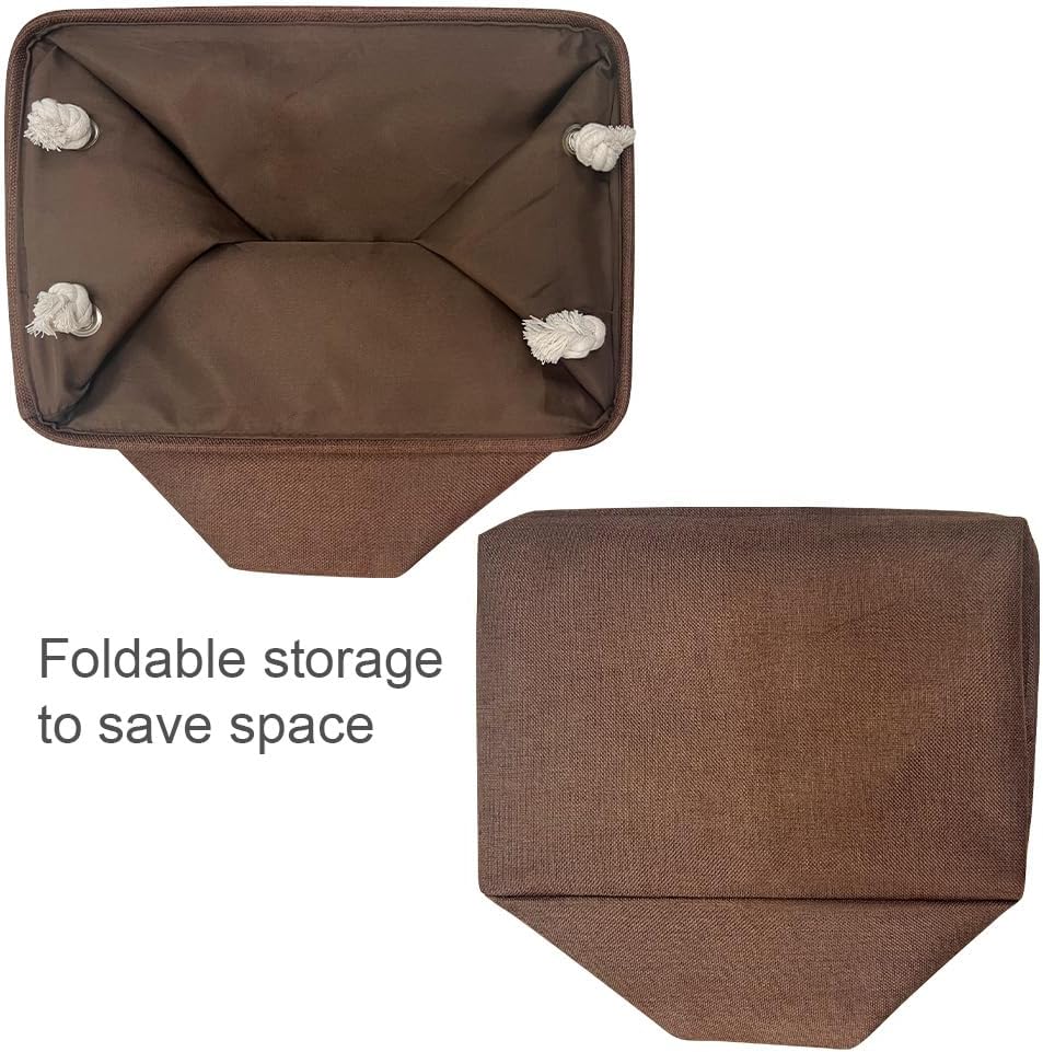 TheWarmHome Cesta de organización y almacenamiento para estantes, paquete de 3 cubos de almacenamiento de tela de 16 x 12 x 12 pulgadas, cubo de