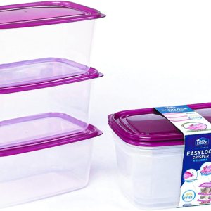 KIGI Paquete de 6 recipientes de plástico para almacenamiento de alimentos con tapas, recipientes herméticos cuadrados para preparación de comidas, KIGI Paquete de 6 recipientes de plástico para almacenamiento de alimentos con tapas, recipientes herméticos cuadrados para preparación de comidas,