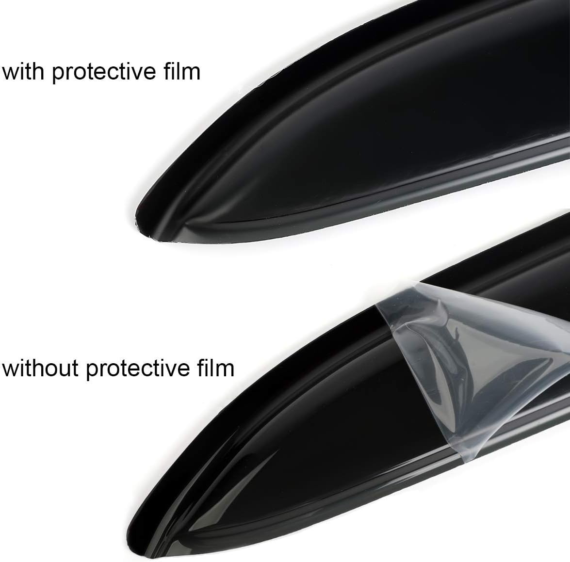 Kucaruce 94323 Deflector de viento original para ventana lateral, 4 piezas de estilo de montaje exterior, con cinta adhesiva, bonito juego de