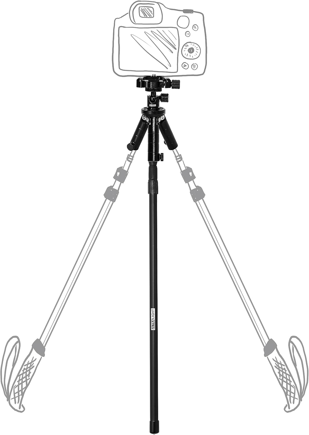 Ultralight Trípode de bastón de trekking de 48 pulgadas8 onzas  El taburete ULTripod  Convierte postes o ramas de trekking en trípode de cámara