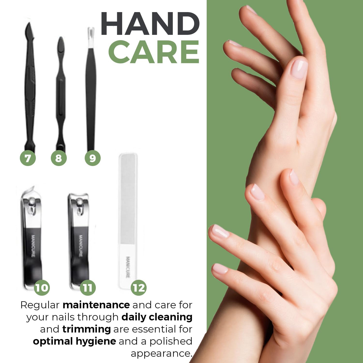 Kit de cortauñas de acero inoxidable para hombres y mujeres  Juego de cortauñas profesional 18 en 1  Kit de aseo de uñas  Juego de manicura para