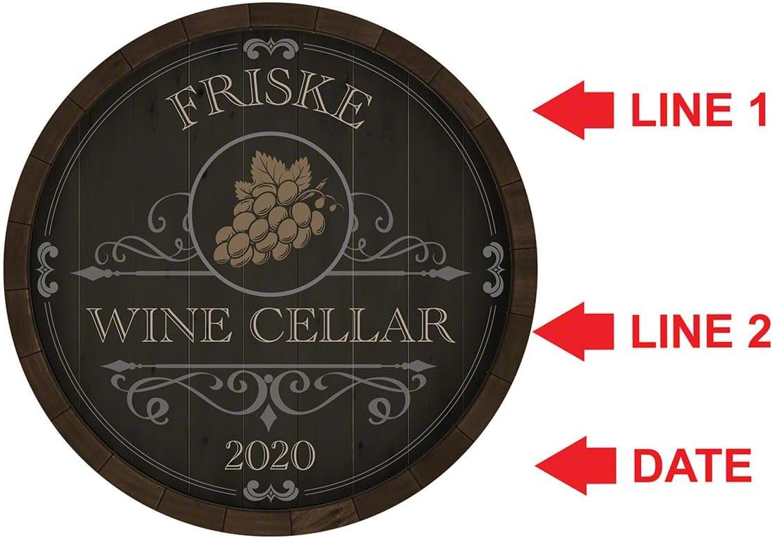 Beauteous Barrel – Letrero personalizado para bodega de vino por HomeWetBar  Gran regalo para los amantes del vino, 15 x 15 pulgadas