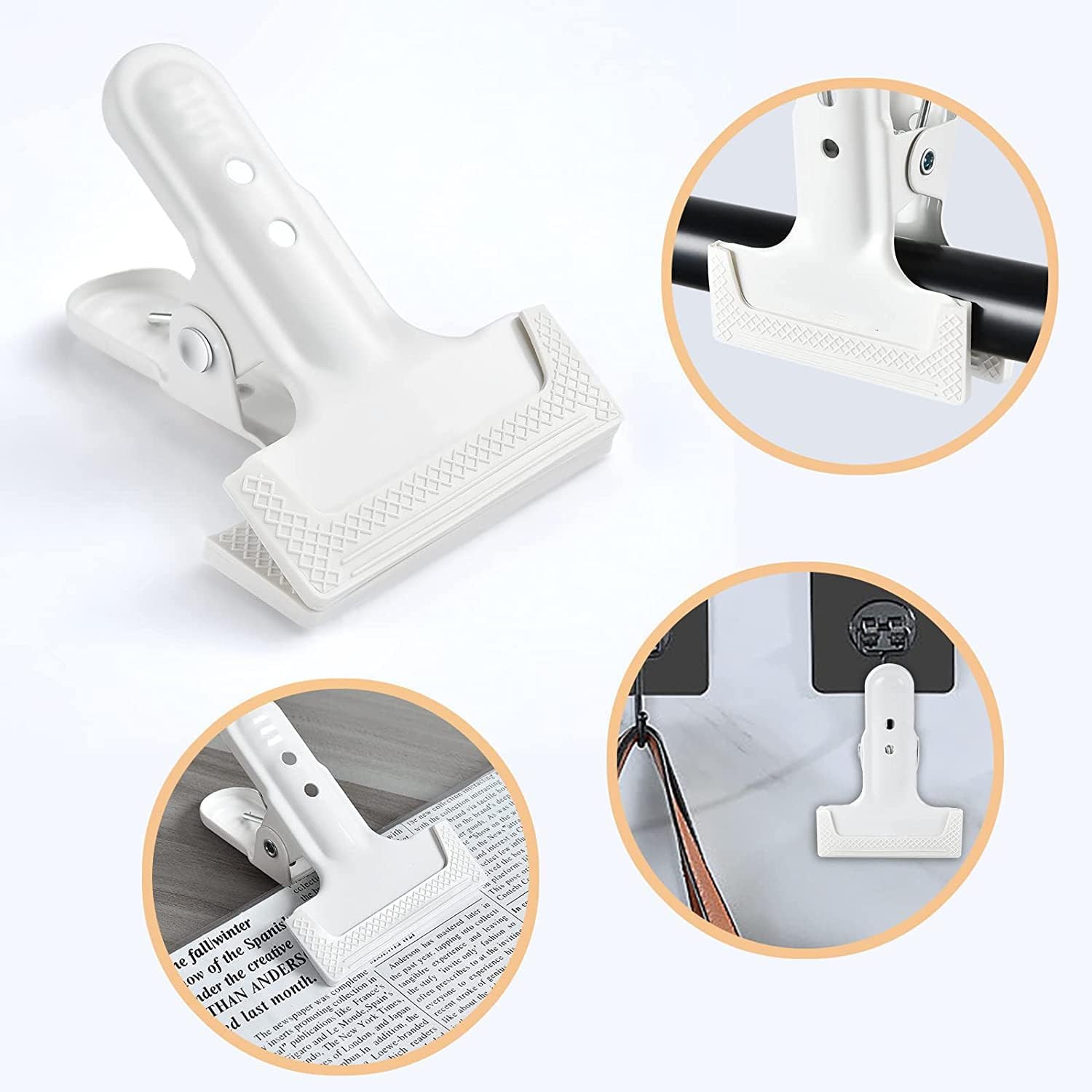 KAGYOKU Abrazaderas de resorte para telón de fondo, paquete de 6 clips grandes y resistentes para telón de fondo de fotografía de 4 pulgadas, para