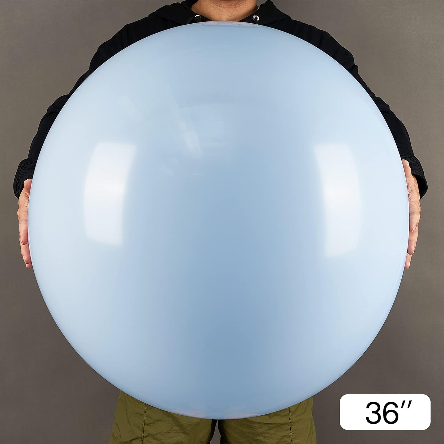 PartyWoo Globos azul pastel, 4 globos grandes de 36 pulgadas de color azul pálido, globos azules grandes para arco de globos de guirnalda de globos