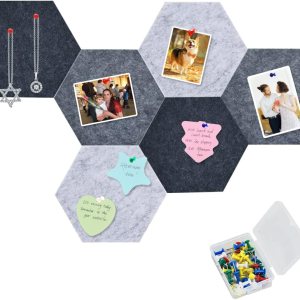 6 tiras de barra de corcho hexagonal gris con 50 alfileres y notas adhesivas, tiras autoadhesivas para tablón de anuncios, sin daños para la pared, 6 tiras de barra de corcho hexagonal gris con 50 alfileres y notas adhesivas, tiras autoadhesivas para tablón de anuncios, sin daños para la pared,