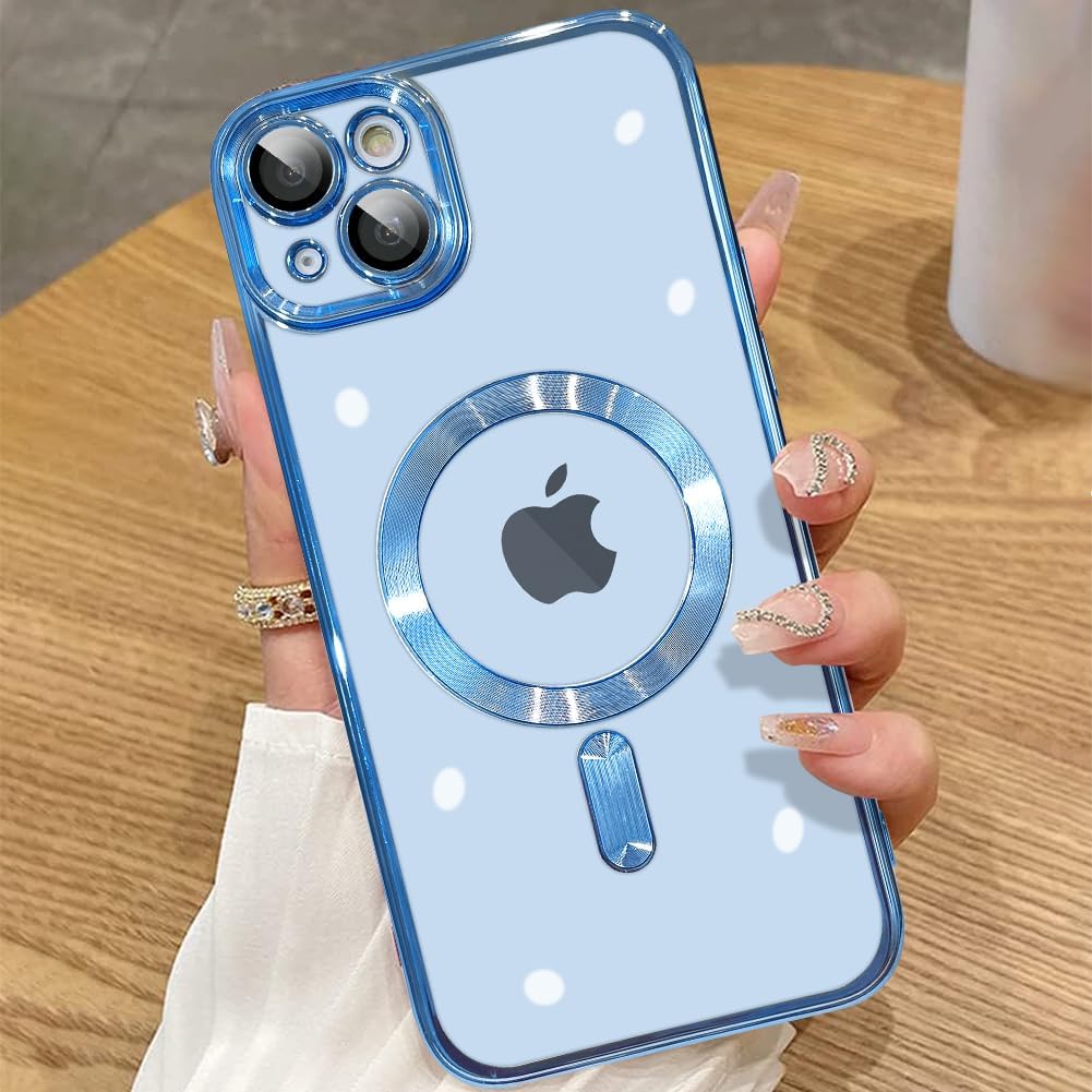ZIYE Funda magnética para iPhone 15 compatible con MagSafe protección completa de la cámara, cubierta de lujo para mujeres y hombres, funda