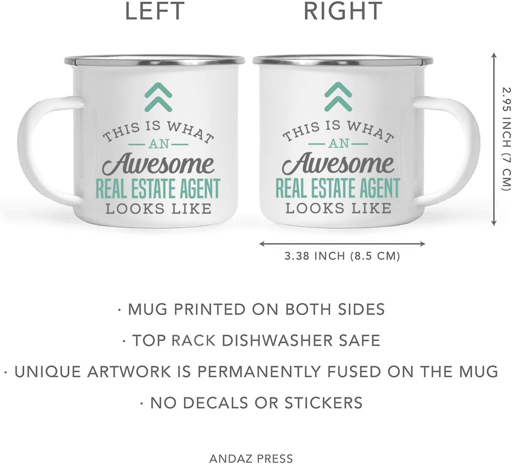 Andaz Press Taza de café de acero inoxidable de 11 onzas, regalo de This is What an Awesome Real Estate Agent Look, 1 paquete, ideas de regalo de