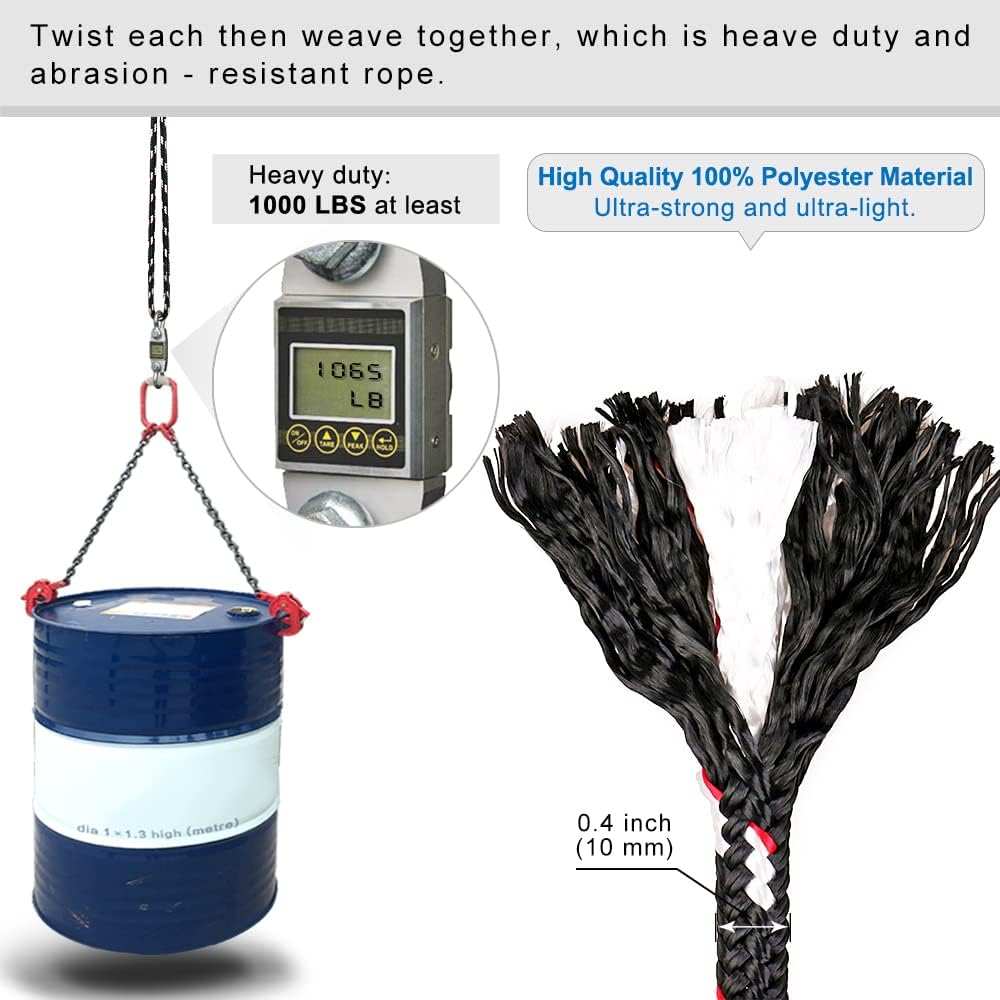 BeneLabel Cuerda de columpio de árbol, correa para colgar hamaca de árbol, mosquetón resistente, para interiores y exteriores, juego de accesorios