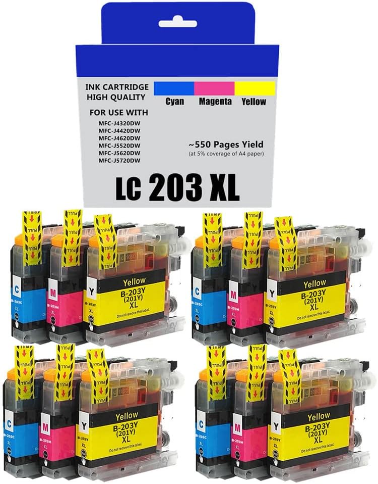 LC203 – Cartucho de tinta compatible para Brother LC203XL LC201XL LC203 LC201 para usar con impresora MFC-J480DW MFC-J880DW MFC-J4420DW MFC-J680DW