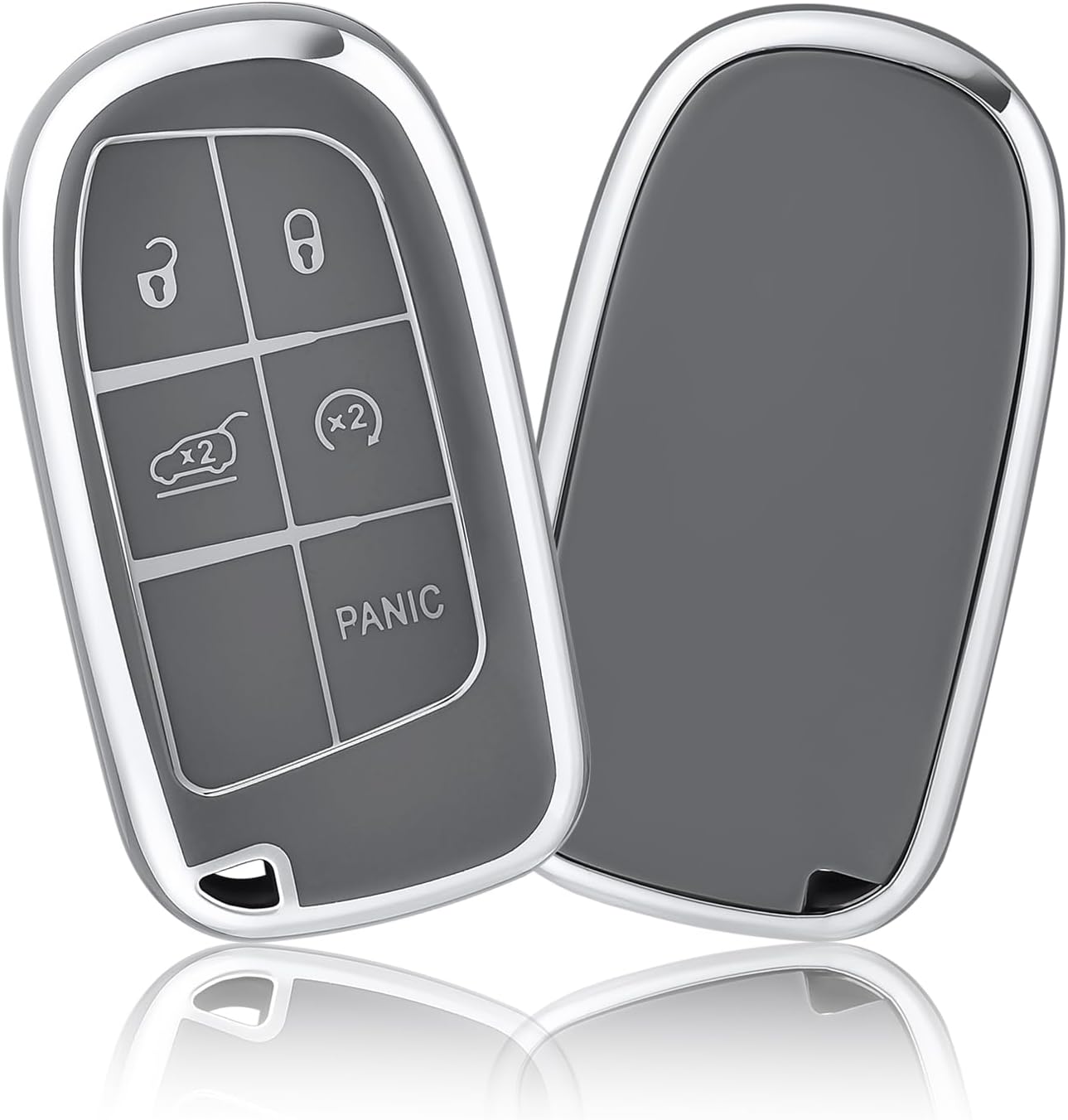 OFFCURVE Funda para llave de automóvil Dodge Jeep, funda para llave de automóvil para Dodge Charger Challenger Dart Journey Durango Grand Caravan