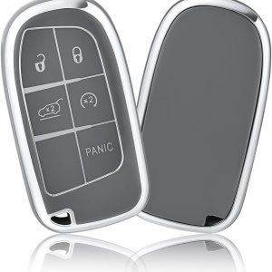 OFFCURVE Funda para llave de automóvil Dodge Jeep, funda para llave de automóvil para Dodge Charger Challenger Dart Journey Durango Grand Caravan OFFCURVE Funda para llave de automóvil Dodge Jeep, funda para llave de automóvil para Dodge Charger Challenger Dart Journey Durango Grand Caravan