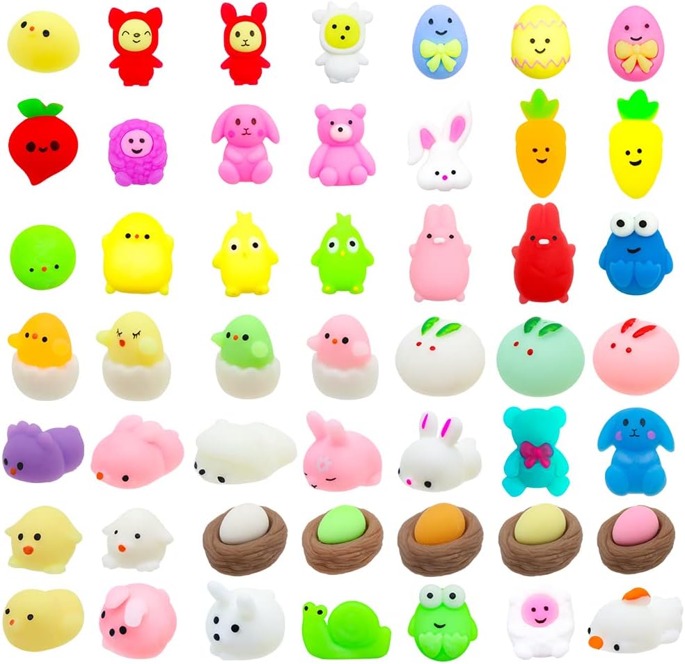 50 juguetes esponjosos Mochi de Pascua para aliviar el estrés para niños y niñas, regalos de fiesta de Pascua, ideales para niños