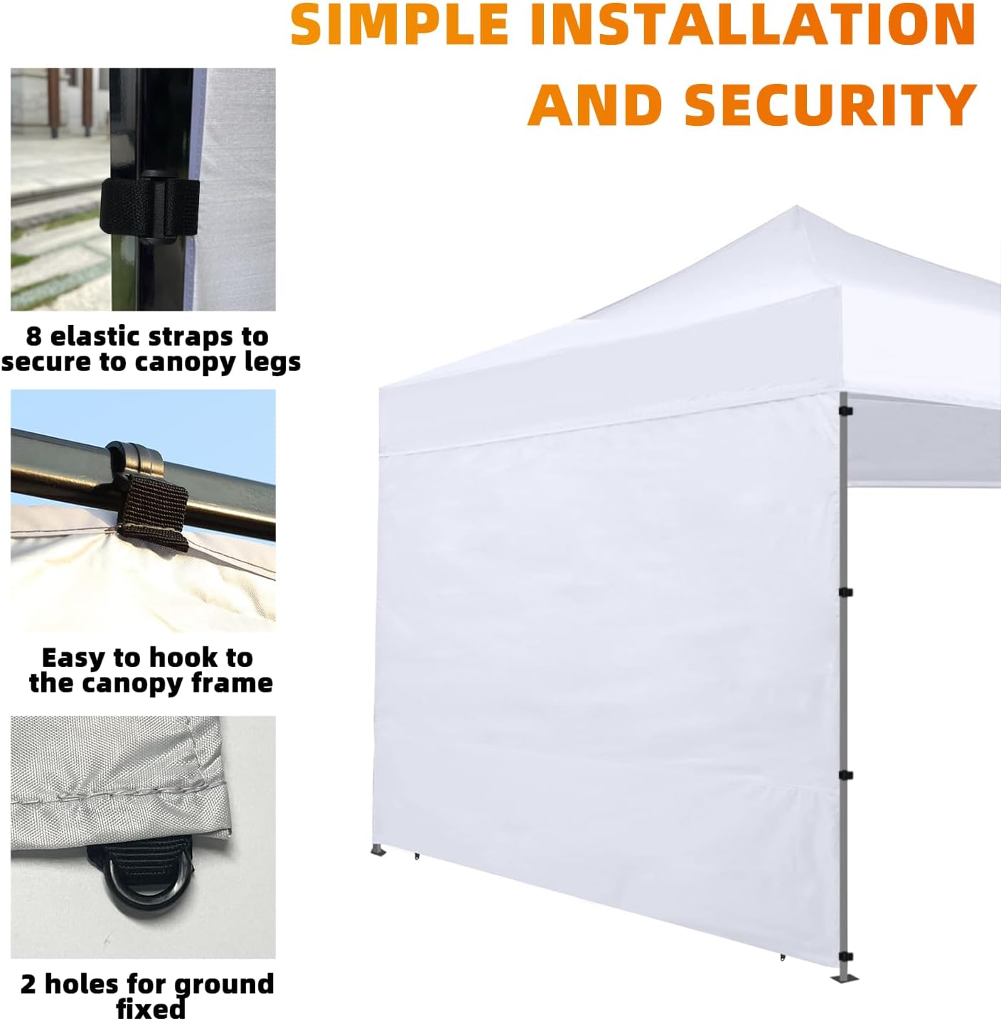 Instant Canopy SunWall – Toldo de pared lateral de 10 x 10 pies, para tienda de campaña desplegable, solo 1 pared lateral (10 x 10 pies, blanco)