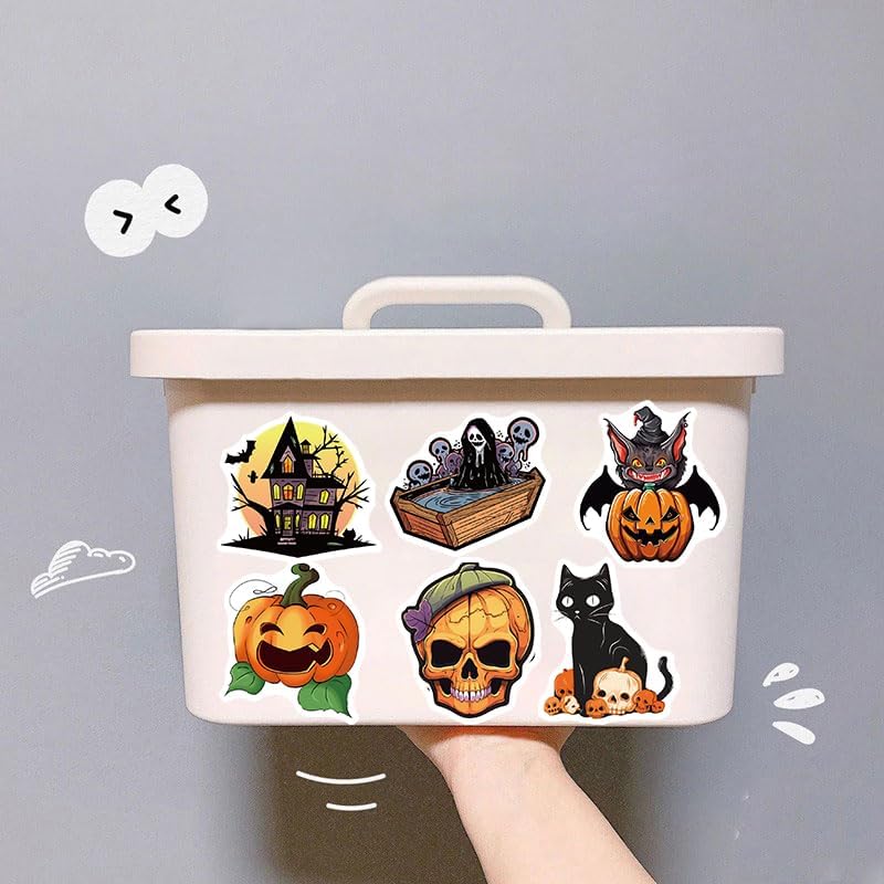 Paquete de 50 calcomanías de Halloween para adolescentes, niños y adultos, impermeables, regalos decorativos para botellas de agua, laptop,