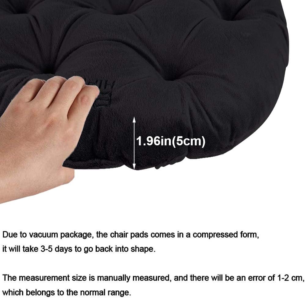 Big Hippo Almohadillas para silla con lazos, suaves almohadillas redondas gruesas de 17 pulgadas para jardín, patio, hogar, cocina, oficina o