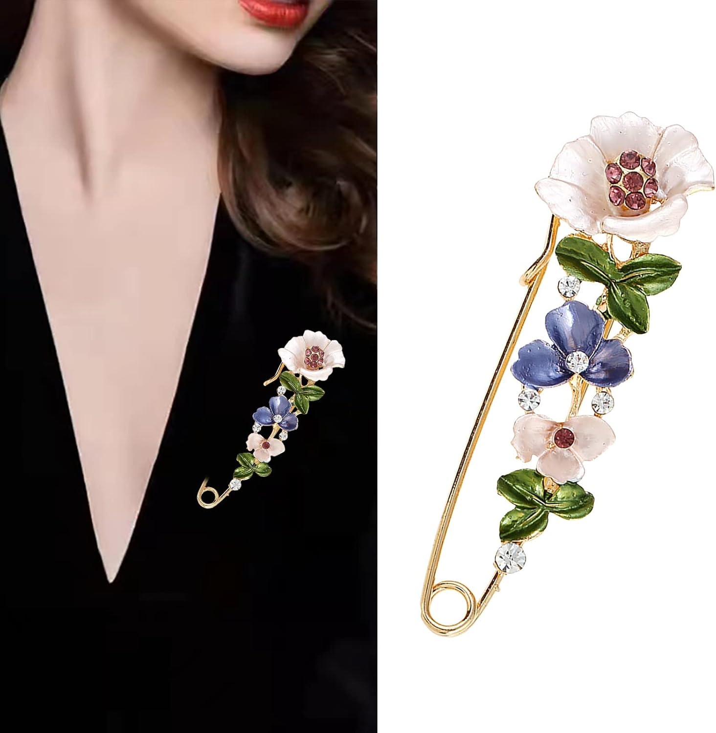Broche de cierre de pasador, diseño simple y delicado, adecuado para todas las ocasiones, broches de ramo para novia