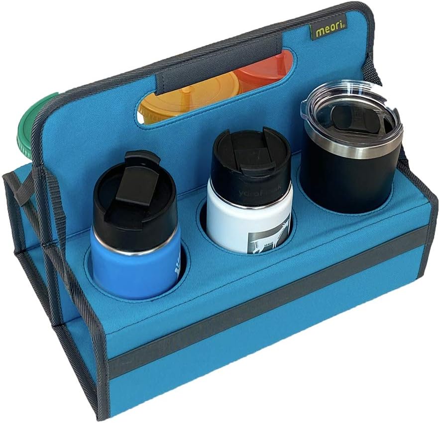 meori Transportador de bebidas reutilizable, portador de tazas para llevar, plegable, portador de café con asa, organizador portátil para bebidas