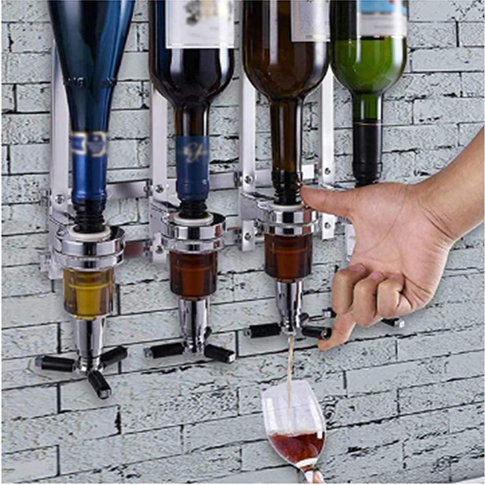 HAPYFMSHI Dispensador de licor para casa montado en la pared, grifo de cóctel para estación de alcohol, válvulas de liberación de empuje, barra