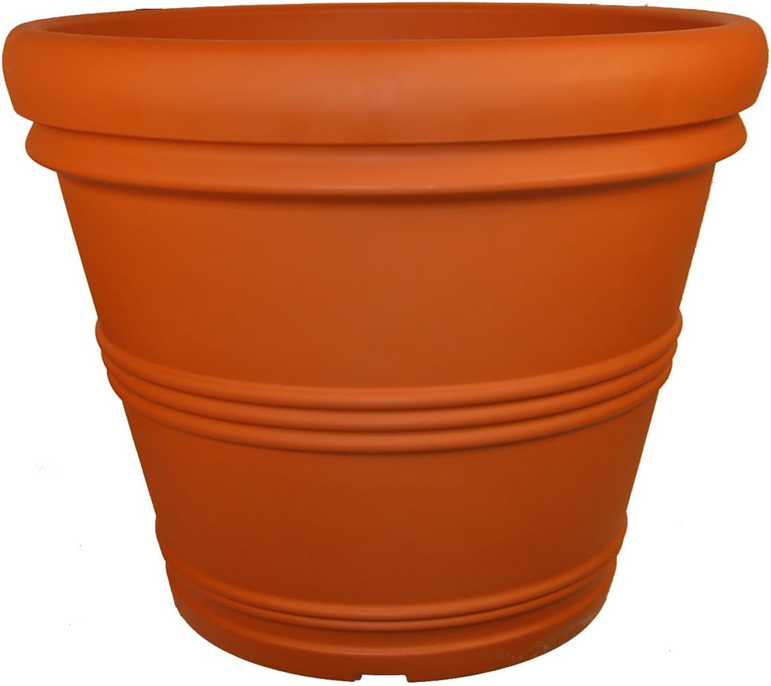 Tusco Products RR135TC – Maceta de jardín con borde enrollado, 13.5 pulgadas, color terracota