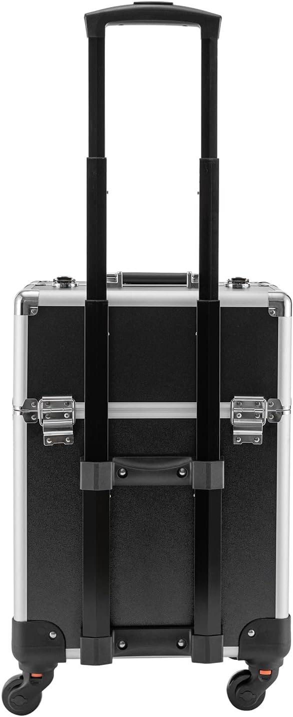 Estuche de tren de maquillaje rodante, cosméticos, maquillaje, belleza, salón de uñas, peluquería, con compartimento de espuma de 12 compartimentos