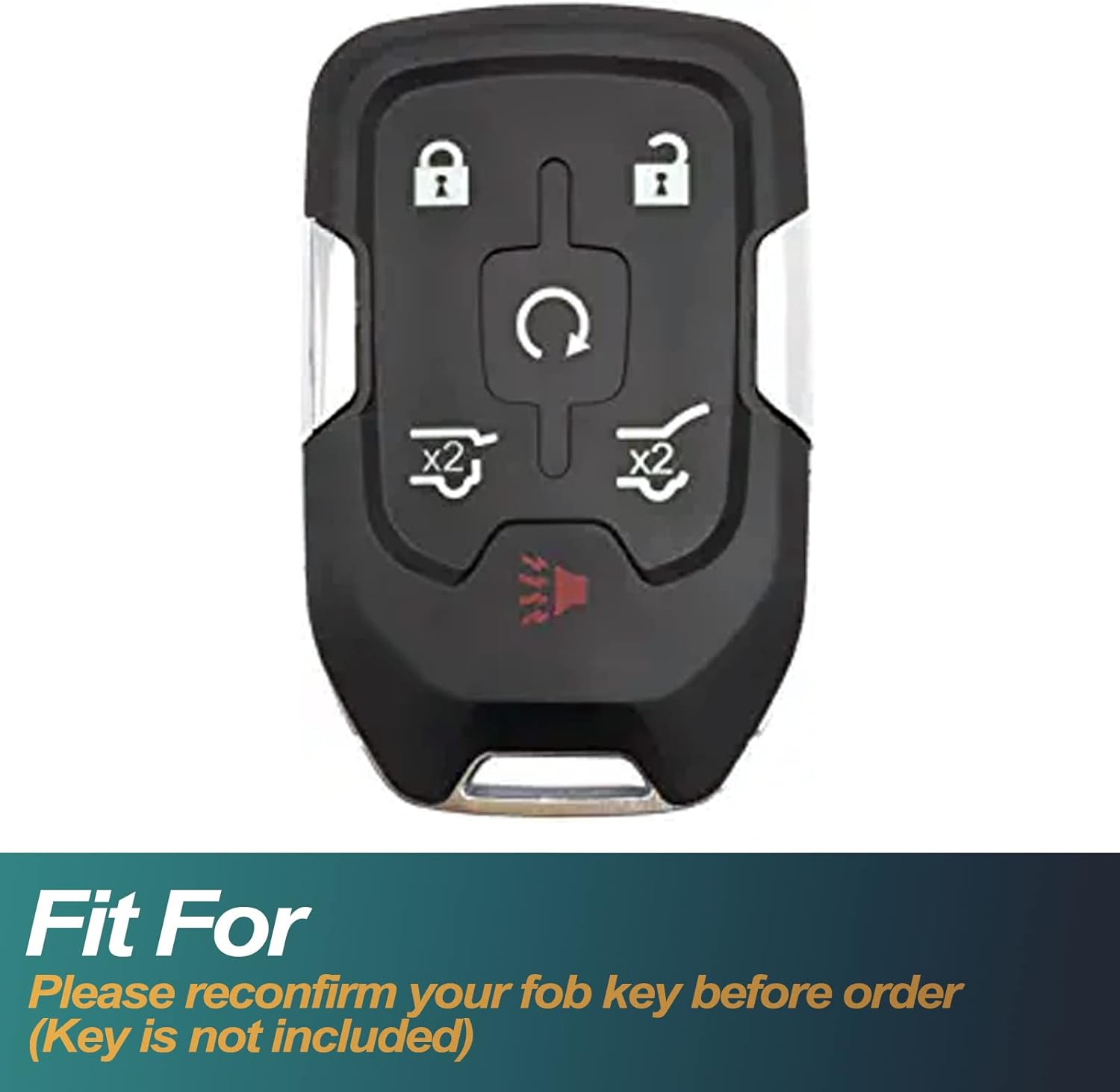 FEYOUN Funda para llavero compatible con Chevy Chevrolet Suburban Tahoe GMC Terrain Yukon Yukon XL Smart 6 botones TPU remoto sin llave, accesorios