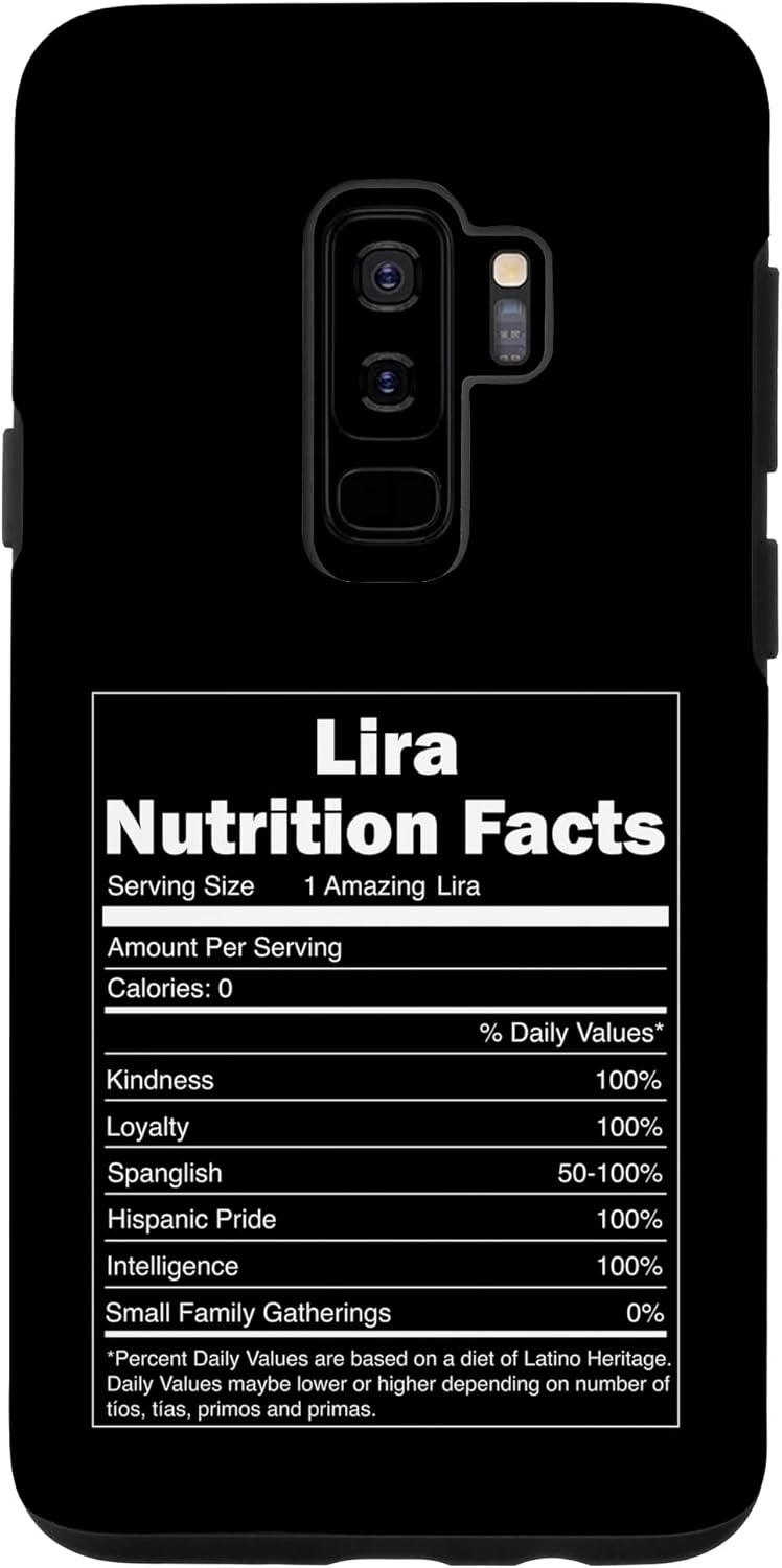 Galaxy S9+ Funny Nutrition Facts Last Name Design – Lira Case
