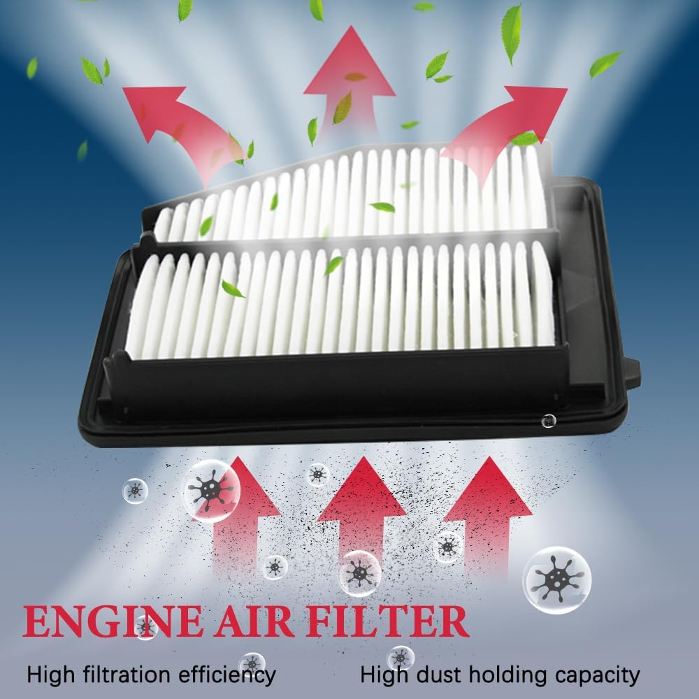 Filtro de aire de motor compatible con Honda Civic L4 2006 2007 2008 2009 2010 2011 Honda Civic L4 1.8L panel rígido con OE 17220RNAA00 CA10165