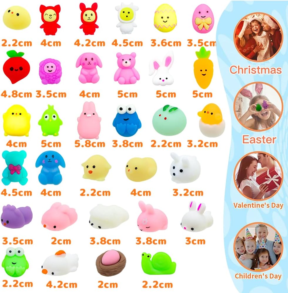 50 juguetes esponjosos Mochi de Pascua para aliviar el estrés para niños y niñas, regalos de fiesta de Pascua, ideales para niños