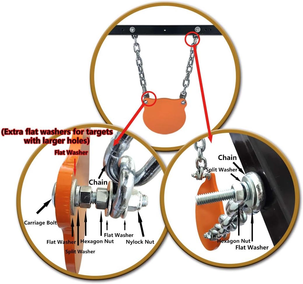 Highwild Soporte de objetivo de acero AR500 Sistema de objetivo de disparo Kit completo Combinación (2)