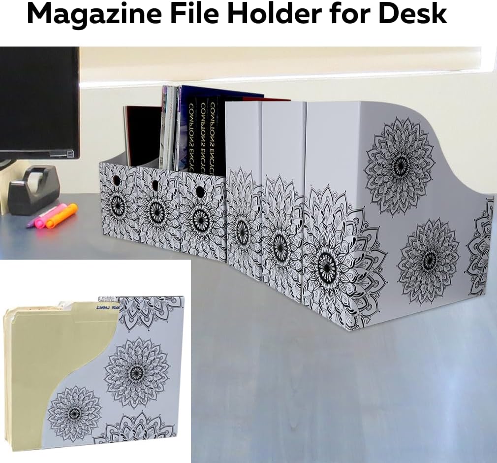 Evelots Organizador de archivos para revistas (paquete de 12) Mandala con etiquetas