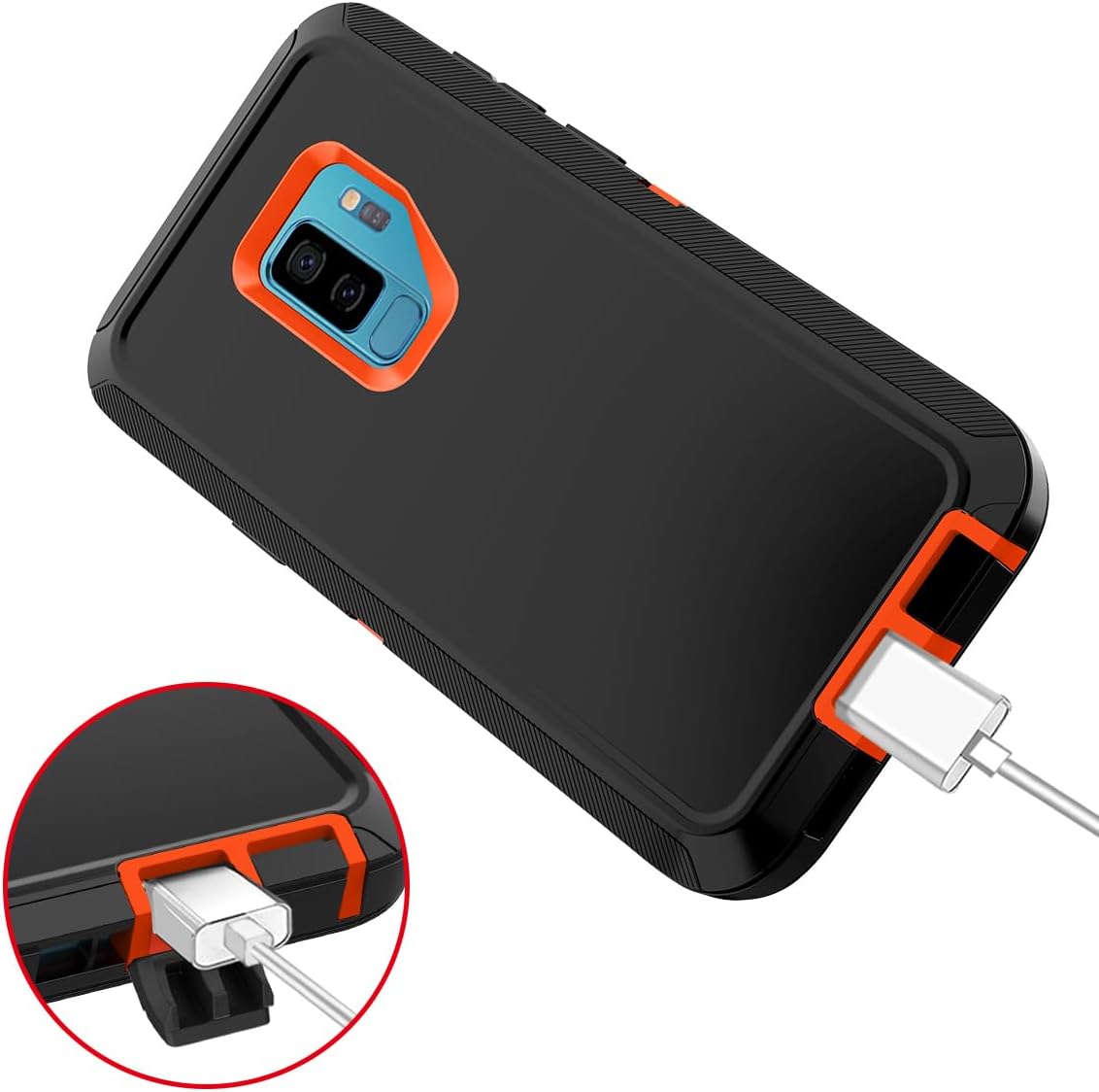 I-HONVA Funda para Galaxy S9 Plus a prueba de golpes, a prueba de polvo y caídas, 3 capas de protección de cuerpo completo sin protector de