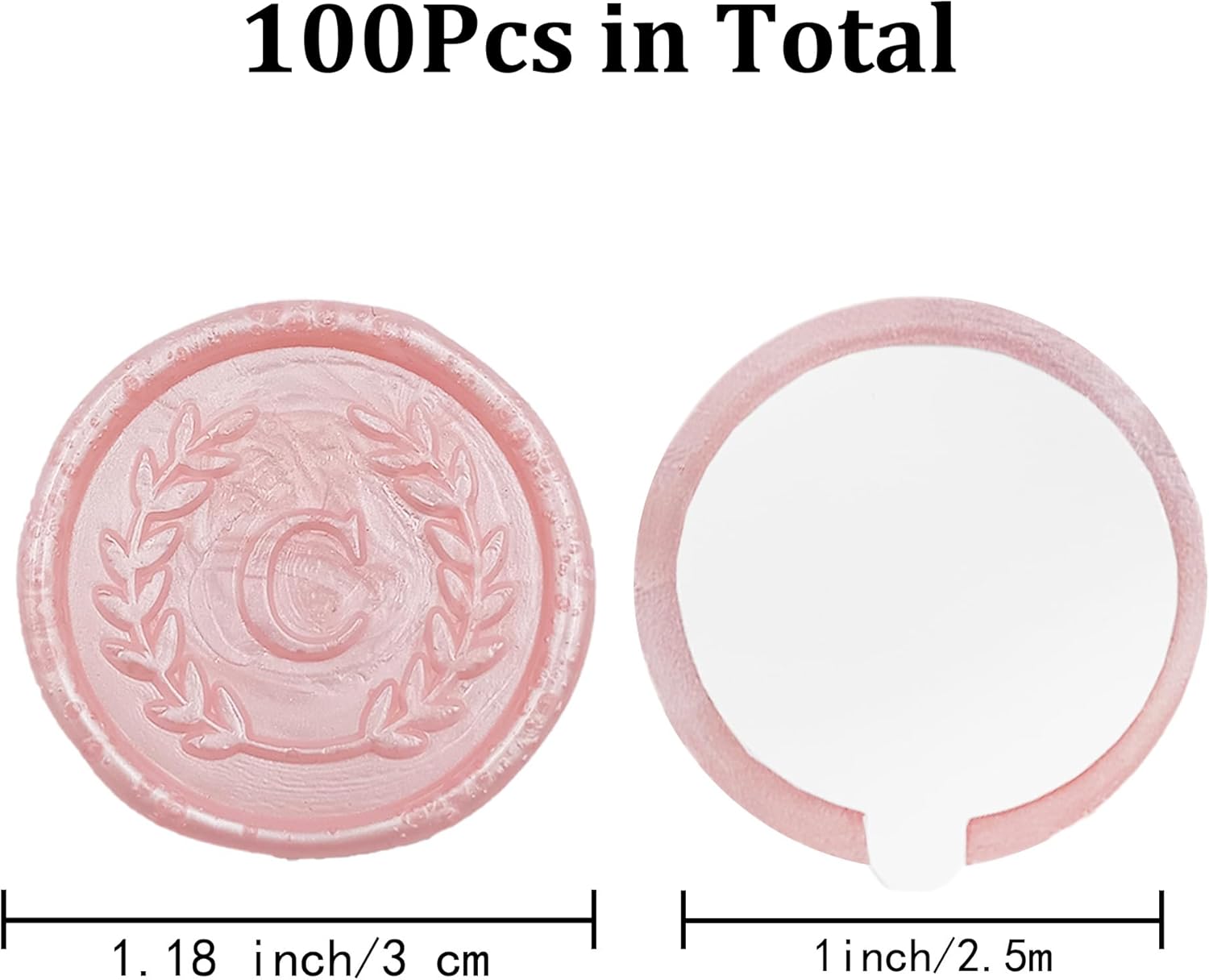 100 calcomanías adhesivas de cera con letra C, hechas a mano, sin necesidad de sellar, rasgar y usar calcomanías de cera para invitaciones de boda,