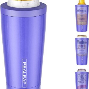 Enfriador de latas delgado 4 en 1 para latas de 12 onzas y botellas de cerveza, mantiene 8 horas frías, fácil de sostener, soporte de latas de acero Enfriador de latas delgado 4 en 1 para latas de 12 onzas y botellas de cerveza, mantiene 8 horas frías, fácil de sostener, soporte de latas de acero
