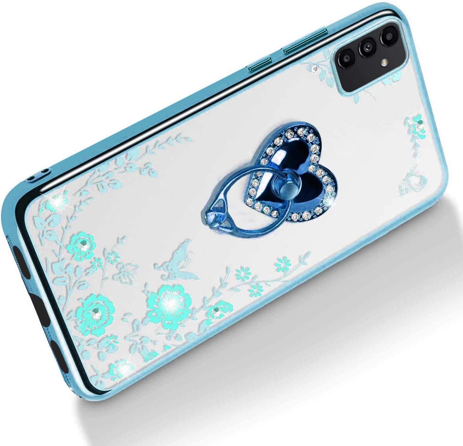 B-wishy Funda para teléfono Samsung Galaxy A13 5G4GA04S, corazón de mariposa con purpurina delgada TPU Bling Diamond Rhinestone lindo para niñas