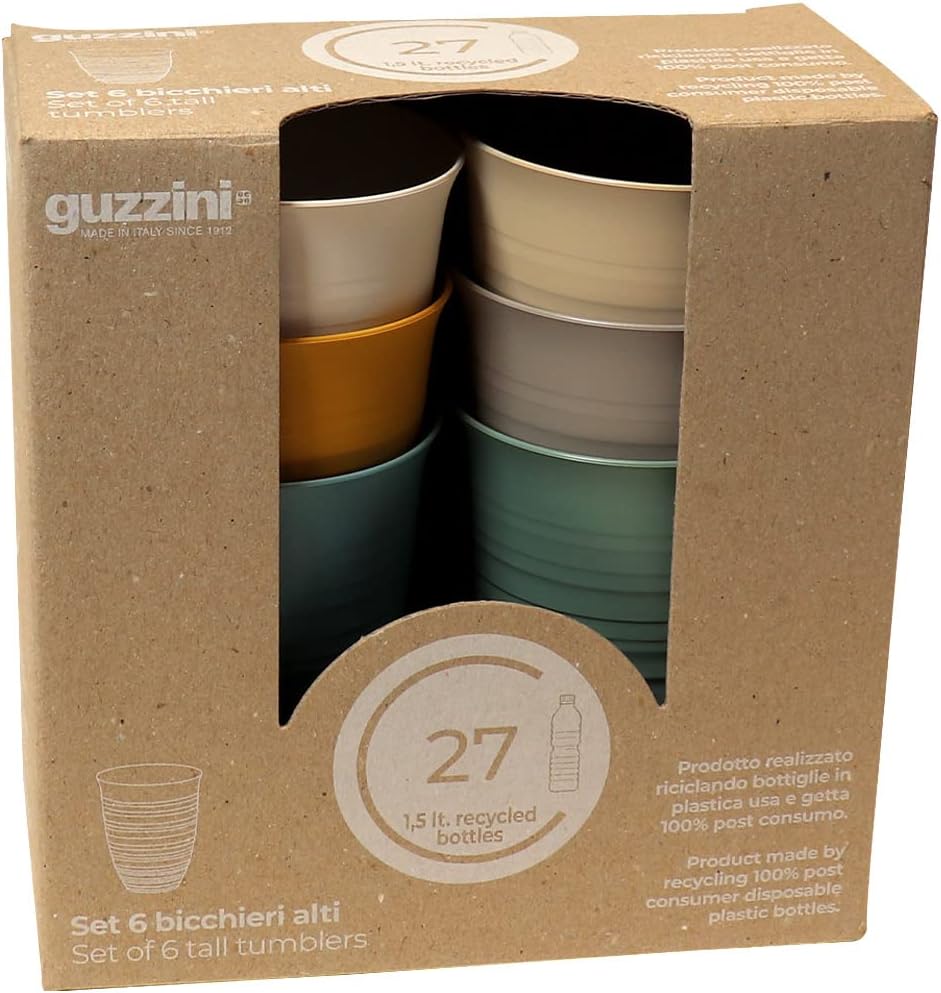 Guzzini 17950252 – Vaso grande (6 piezas, surtido TIERRA)