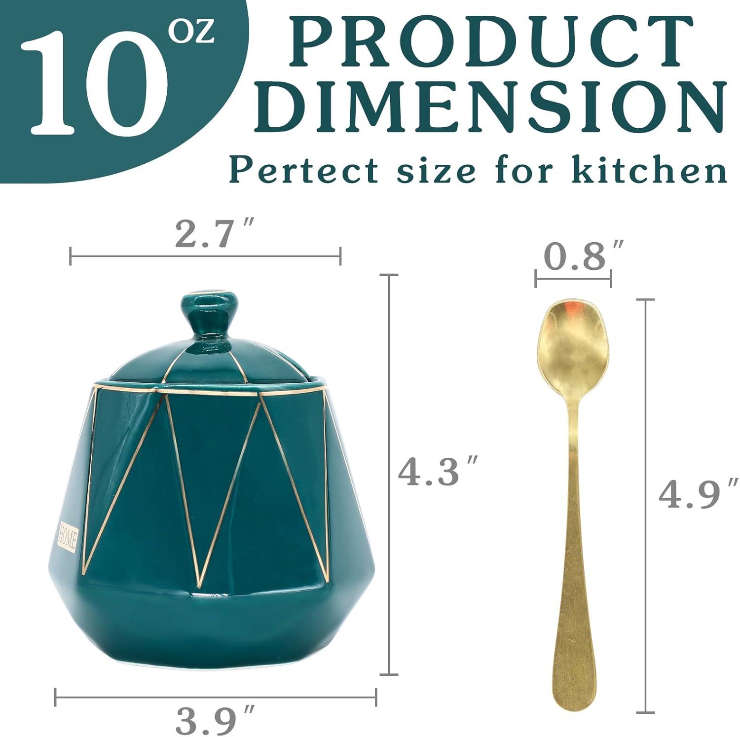 TinaJOJO Azucarero de cerámica con tapa y cuchara, recipiente de porcelana para barra de café, encimera de cocina, contenedor de azúcar para el