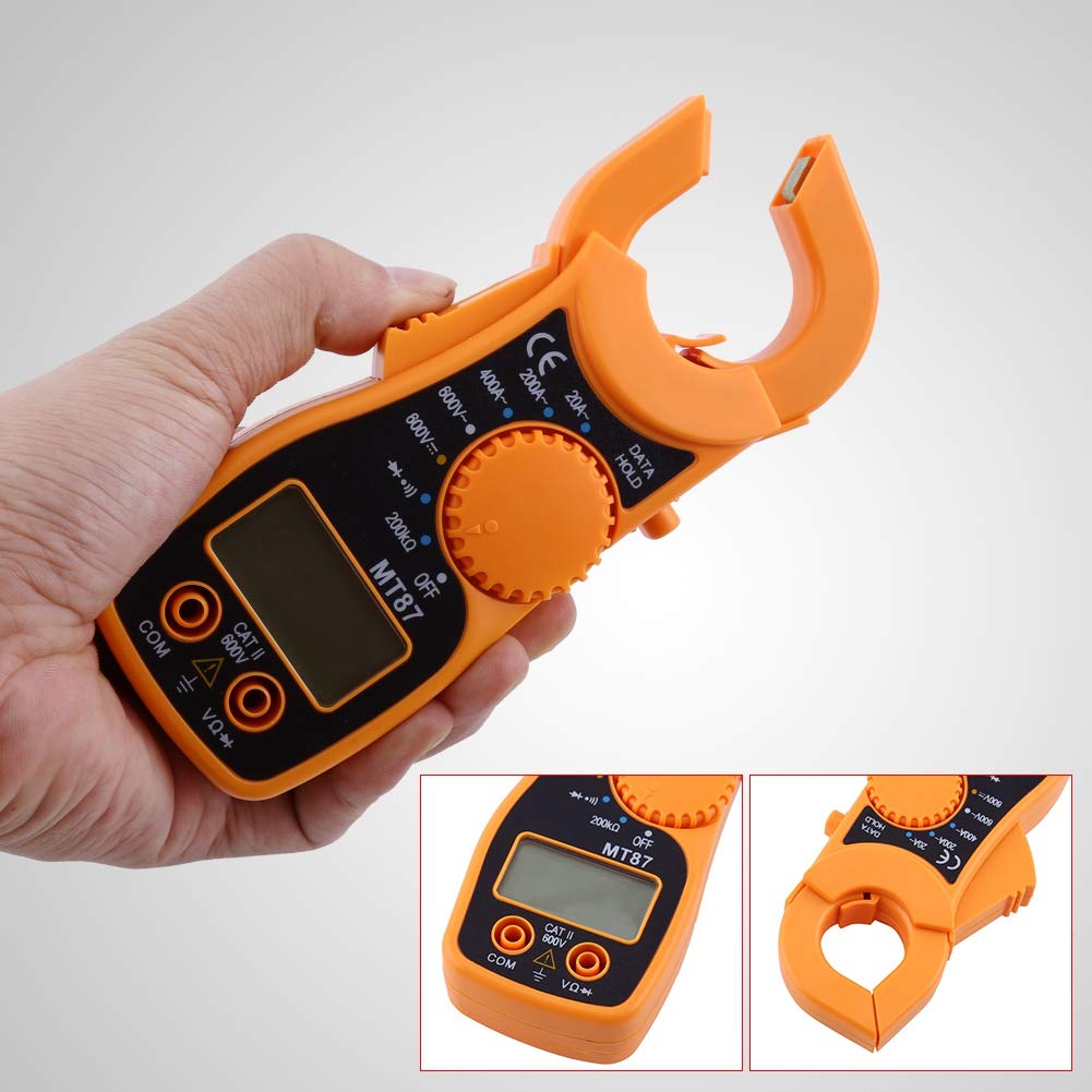 Voltímetro Digital Clamp Multímetro Conduce Voltímetro AC DC Amperímetro Ohmímetro Voltímetro Probador de Voltios Medidor LCD, Multi Probadores