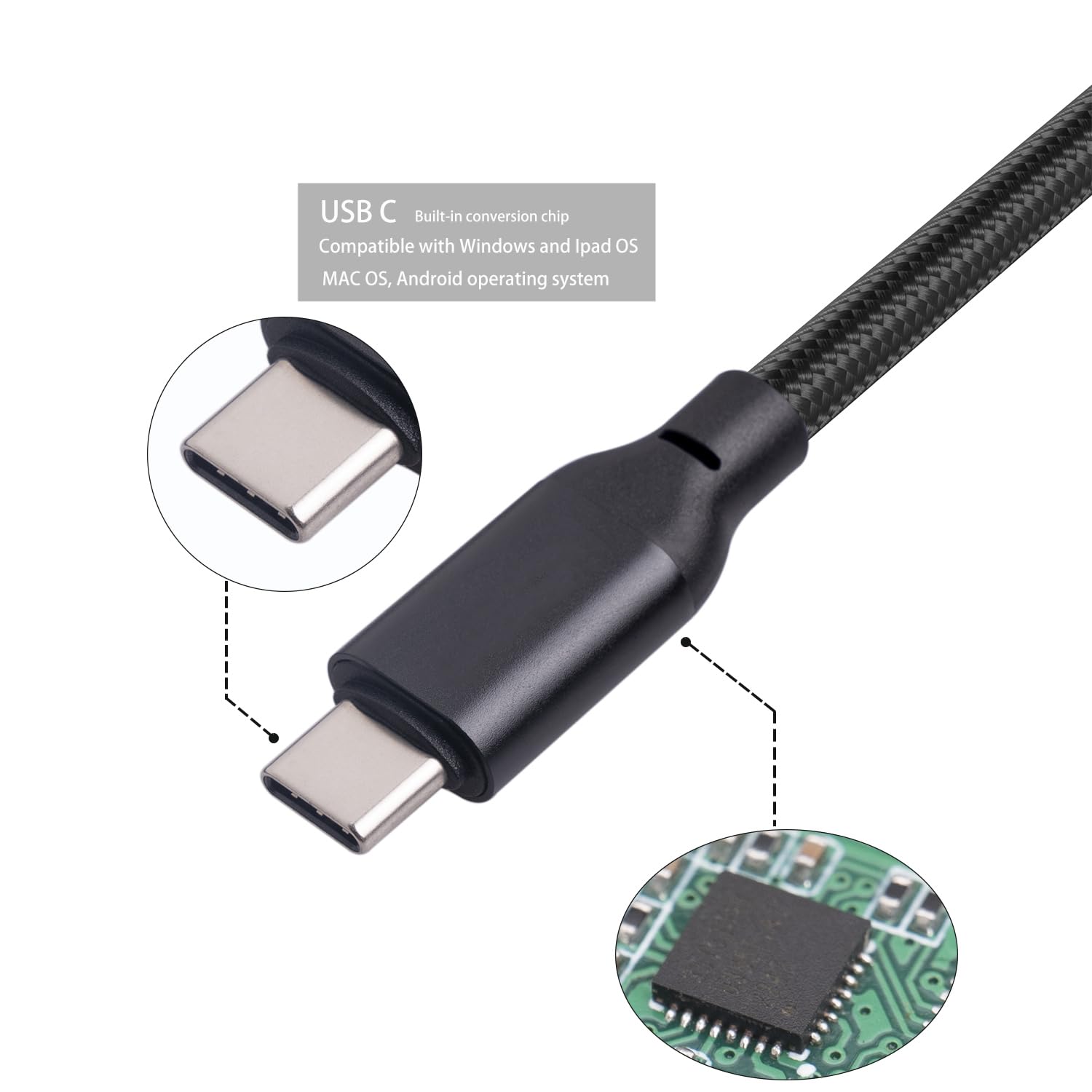Cable de audio USB C a doble XLR macho, cable de audio USB C a 2 XLR macho de 6 pies, cable USB tipo C a 2 XLR macho, conexión USB, altavoz activo,